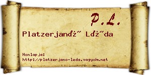 Platzerjanó Léda névjegykártya